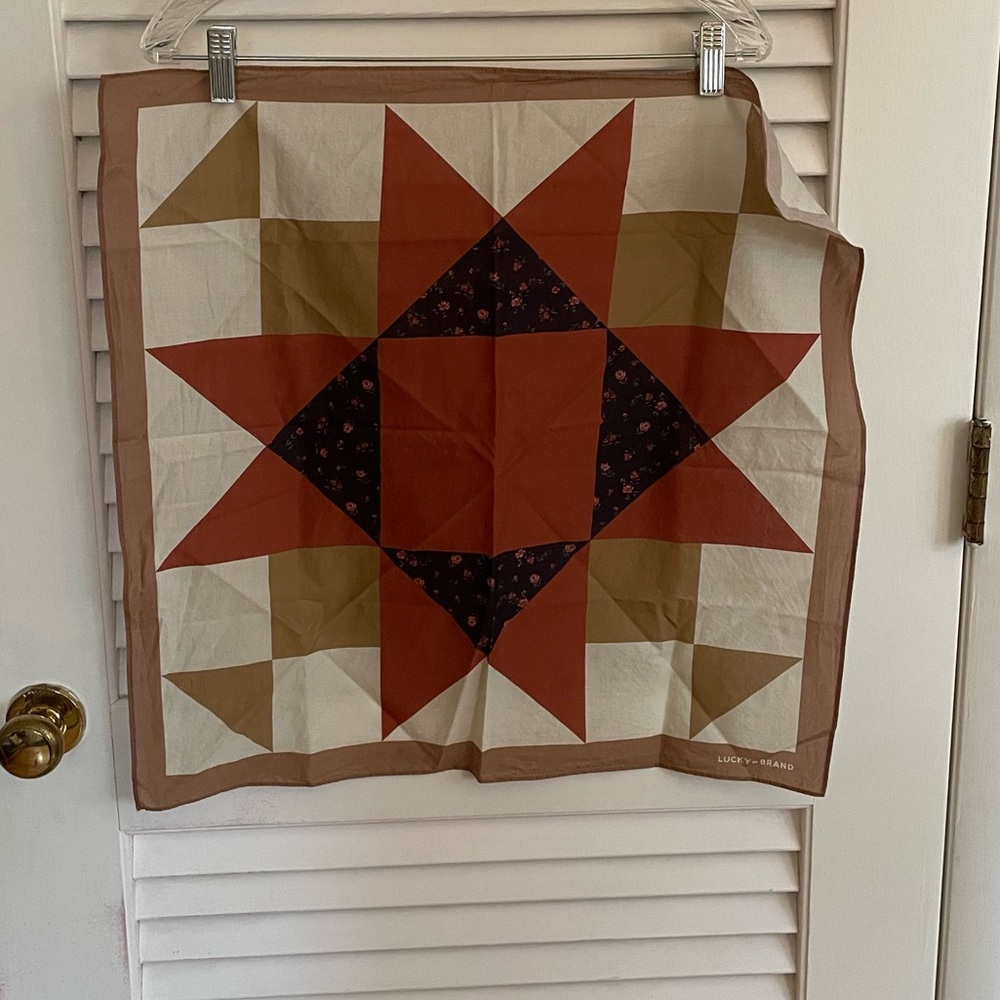Lucky Brand Star Pattern Bandana Brown and Tan